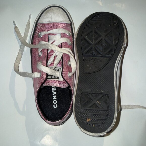 Converse All Star Chuck Taylor East Coaster Girls 12 Shoes 647732F Glitter Pink - Picture 15 of 16